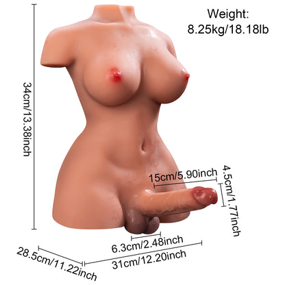 Ailey: 18LB Futa Sex Doll with 5.9” thrusting dildo - MayShe